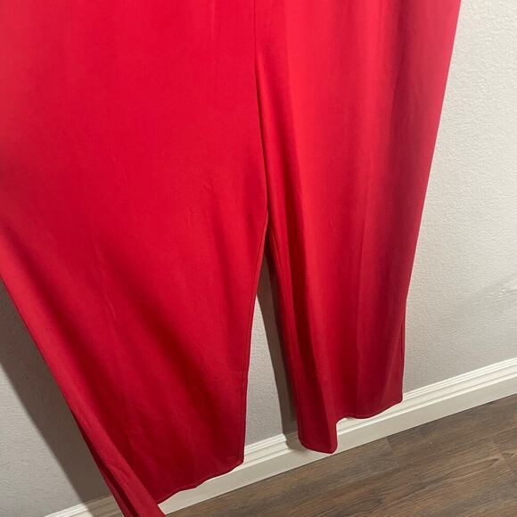 J by Jason Wu Plus Size 1X Wide Leg Jumpsuit Red Side Pocket Sleeveless Stretch - Picture 3 of 10